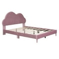 thumbnail image 3 of DreamBuck Full Size Bed with Cloud-Shape Headboard, Velvet Upholstered Platform Bed with Wood Slats, Full Bed Frame for Teens, Girls, Boys, Easy Assembly, No Box Spring Needed, 3 of 9