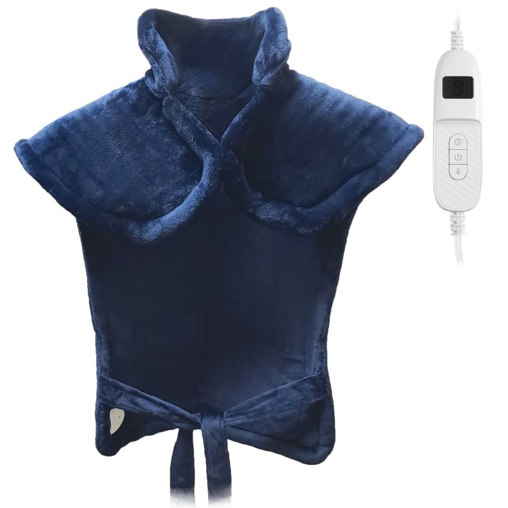 kibhous Heating Pad for Back, Neck and Shoulders, 24 x 33 inches with 10 Heating Levels , Dark Blue