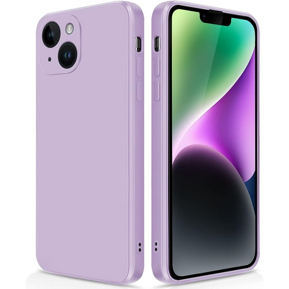Housse de Protection en Silicone Slim Full-Body pour iPhone 15 PLUS, Housse de Pare-Chocs en Silicone Souple Antichoc Protection Anti-Rayures Cas-Violet