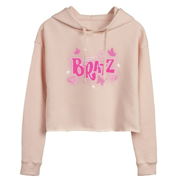Bratz - Y2K Logo - Butterflies - Juniors Cropped Pullover Hoodie