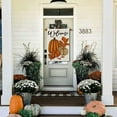 thumbnail image 3 of Fall Pumpkin Welcome House Flag 28x40 Inch Burlap Double Sided, Autumn Thanksgiving Yard Outside Decoration DF095-28, 3 of 4