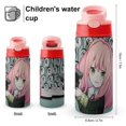 thumbnail image 2 of Kids Insulated Water Bottle - Anya Forger Spy X Stainless Steel Travel Bottle with Straw, Double Wall Vacuum Insulated Water Bottles for Boys Girls, 2 of 7