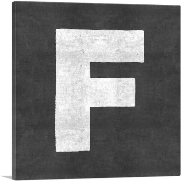 ARTCANVAS Chalkboard Alphabet Letter F Canvas Art Print - Size: 26" x 26" (1.50" Deep)