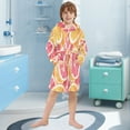 thumbnail image 5 of FORMRS Niños Bathrobe Unisex Hooded Robe Soft Plush Pajamas Sleepwear, Size 2-3T, Pink Grapefruit Slices, 5 of 7