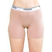 POSESHE Women's Boxer Underwear, Plus Size Boyshorts Panties 6/8" Inseam