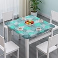 thumbnail image 3 of Washable Boho Floral Square Tablecloth 36x36 Inch with Elastic Hem for Various Table Settings, 3 of 6
