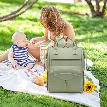 HOZVOMI Multi-functional Diaper Bag Travel Large Capacity Backpack with 14 Pockets  Stroller Straps and Reinforced Seams - Ideal for Parents