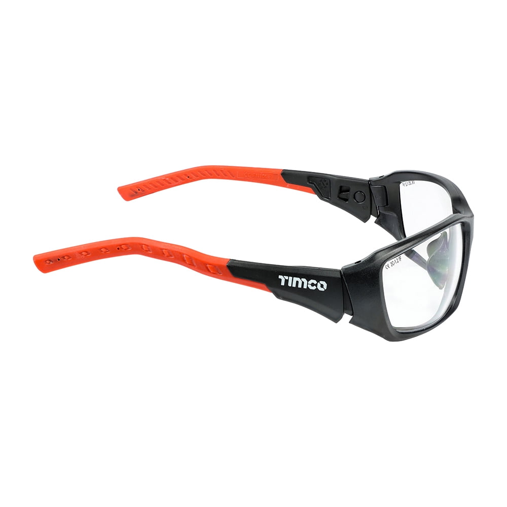 Timco - Sports Style Safety Glasses - With Adjustable Temples - Clear (Size One Size - 1 Each)