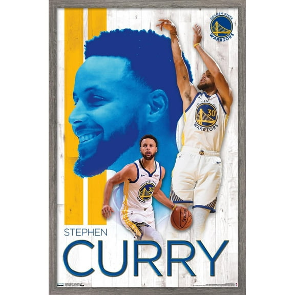 NBA Golden State Warriors - Stephen Curry 19 Wall Poster, 22.375" x 34", Framed