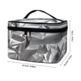 thumbnail image 5 of HELLHERO Portable Travel Cosmetic Bags Pleated Aluminum Foil Design Effortless Organization Airport Airline Vacation Organization 8.86 x 6.5 x 5.9 Inches, 5 of 5