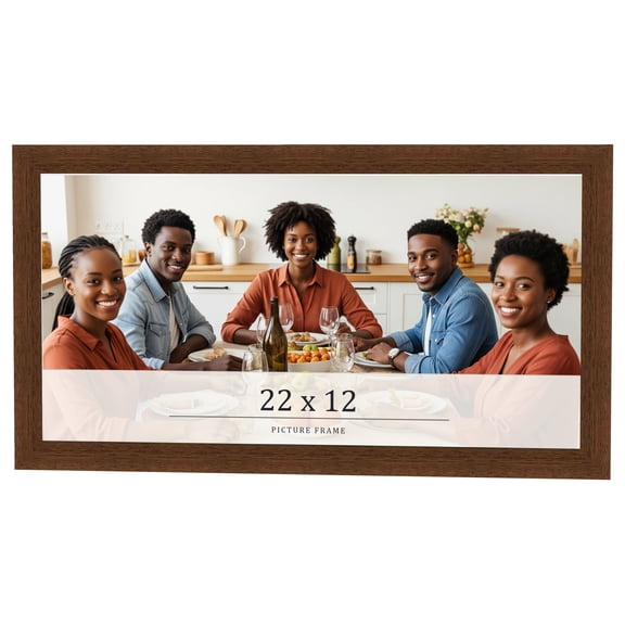 22x12 Brown Real Wood Picture Frame Width 1.25 inches | Interior Frame Depth 0.5 inches | Galvin