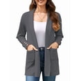 thumbnail image 2 of Women Cardigan Sweater Lightweight Open Front Long Sleeve Soft Fine Knit Casual Trendy Kimono Cardigans with Pockets, 2 of 9