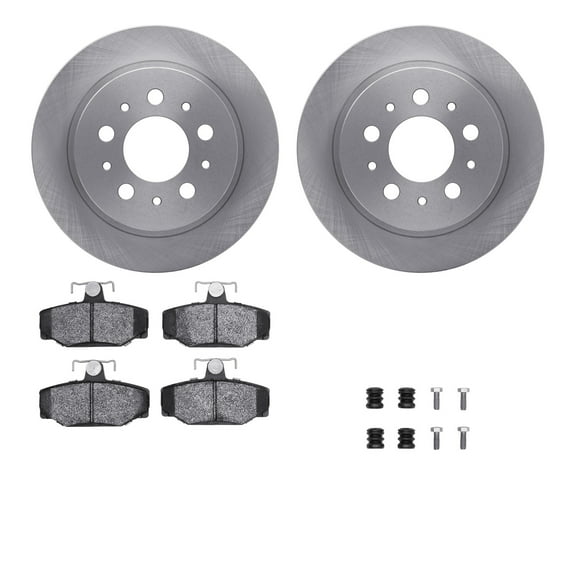 Dynamic Friction Company Rear Brake Rotors with 5000 Euro Ceramic Brake Pads includes Hardware 6612-27103