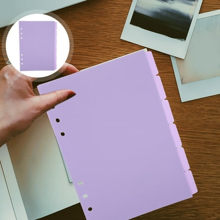 OUNONA 6Pcs Binder Paper Dividers Binder Dividers with Tabs 6 Hole Punch Office Supplies