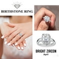 thumbnail image 4 of Bestyle 2ct Square-Cut Synthetic Created Diamond Rings Pure S925 Sterling Silver Open Band Rings April Birthstone Birthday Gift for Mom Wife Girlfriend Daughter, 4 of 9