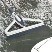 Floor Squeegee Rubber with Long Telescopic Handle 37.4-51.2in, Heavy Duty for Bathroom Tile Decking Shower Glass Window, Sturdy Steel Handle Non-Slip Foam Comfortable Grip