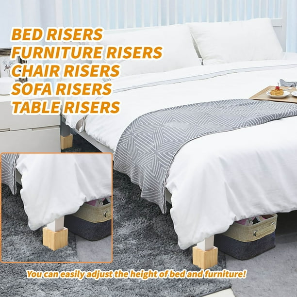 Rehausseur de lit Pied Surélever pour Table Canapé Meuble Armoire en Bois Massif Élévateurs 1,6