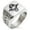 Silver, variant on Stainless Steel Pirate Captain Skull Geometric Pattern Biker Style Polished Ring