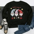 thumbnail image 5 of Pompotops Automne et Hiver Femmes Chandail Imprimé de Noël Col Rond Manches Longues Blouse Unie Hauts Chandails en Molleton, 5 of 5