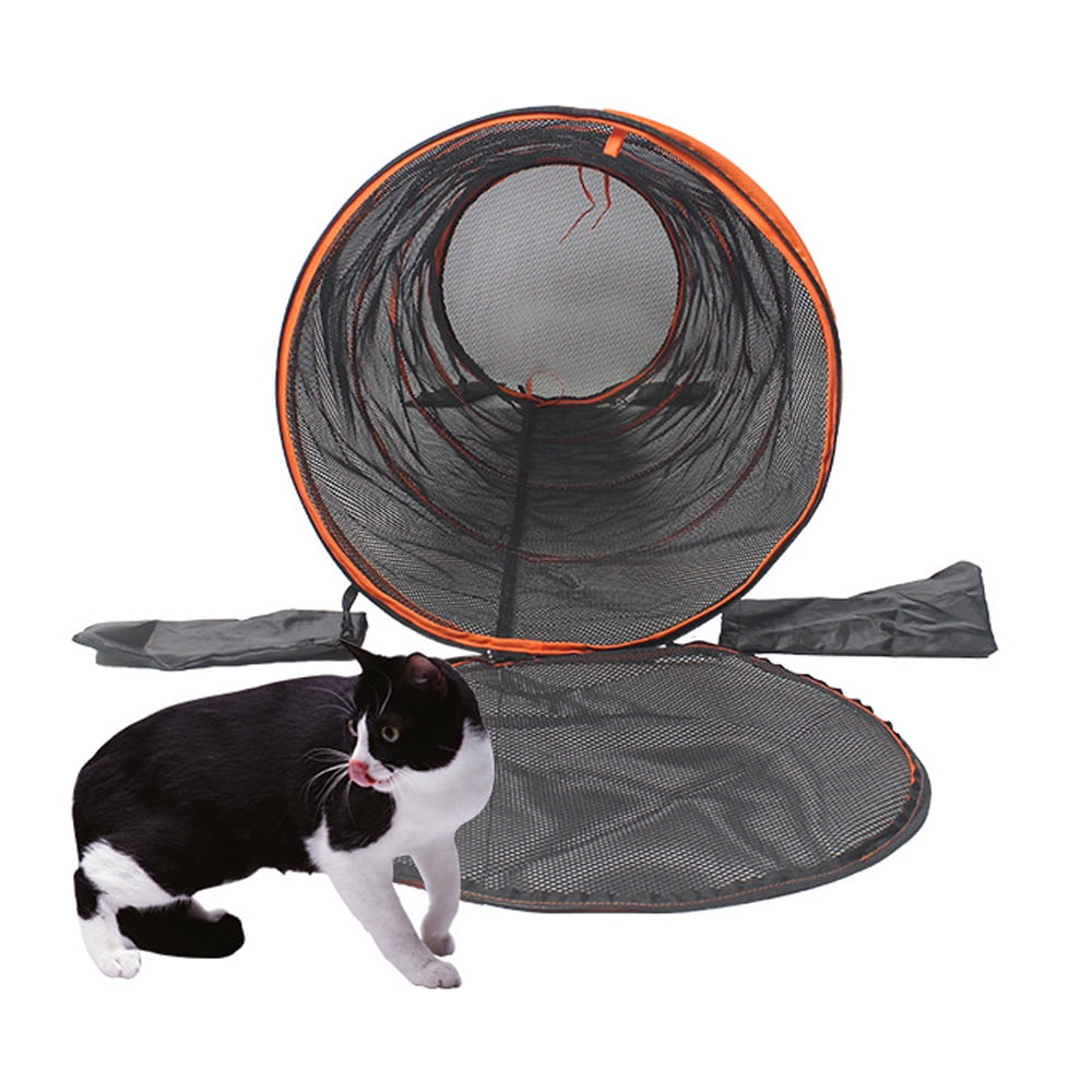 Cat Play Tunnel for Indoor and Outdoor, Cat Play House, Cat Enclosures Easy to Connect with Cat Tent with Two Zipper Doors Outside Cat Enclosure,