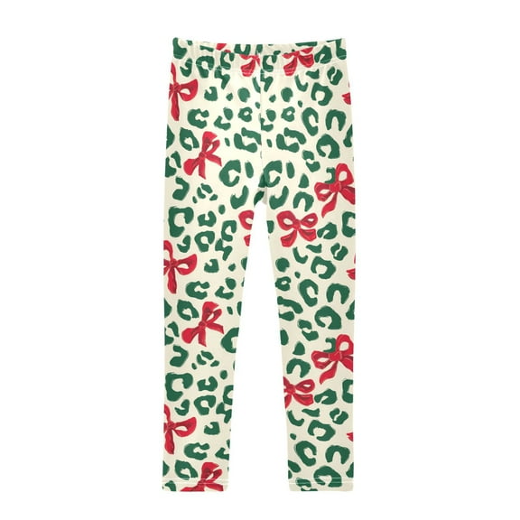 joogoo Girls' Leggings Spotted Bow Christmas Yoga Pants 6T