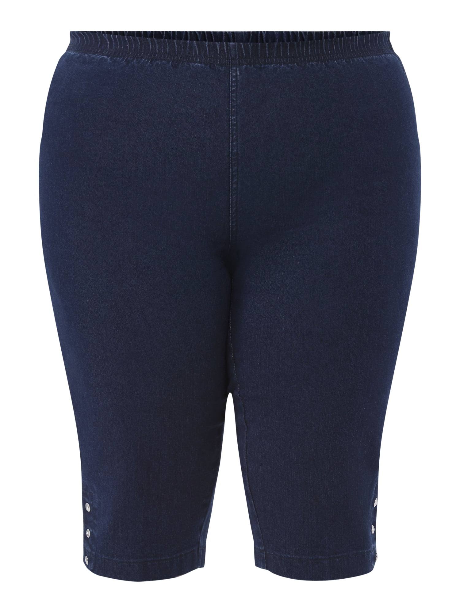 JMS Just My Size by Hanes Women's Plus Size Pull on Bling Tab Capri Pants, Sizes 0X-4X