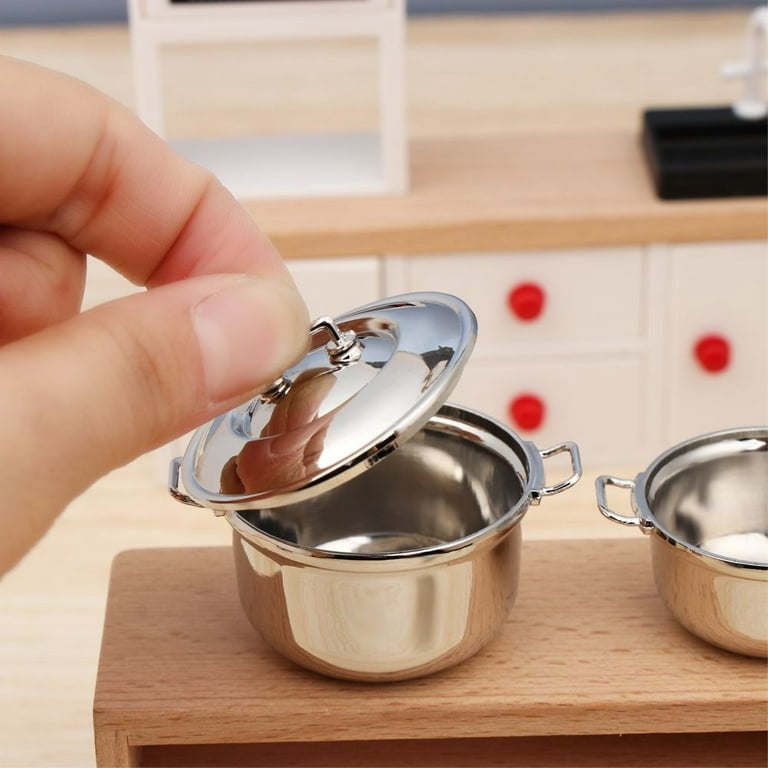Cooking Toys Doll Kitchenware Mini Cookware Dollhouse Accessories With Pot  Cover Miniature Soup Pot – the best products in the Joom Geek online store