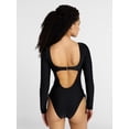 thumbnail image 3 of No Boundaries Cut Out One Piece Swimsuit with Long Sleeves, Women's XXS-XXL, 3 of 5