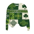 thumbnail image 1 of Tauxra Hauts pour Femmes de la Saint-Patrick Imprimés Coupe Ample Col Rond Chandail à Manches Longues Décontracté pour Femmes, Blouses de Printemps de la Saint-Patrick, Chemises de Fête, 1 of 7