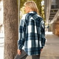 thumbnail image 5 of SUNBS Plaid Flannel Shackets for Women Long Sleeve Button Down Shirts Fall Coats Fashion Jackets, 5 of 7