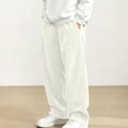 thumbnail image 4 of LEKWK Boys Corduroy Sweatpants Teen Baggy Drawstring Wide Leg Trousers with Pockets Elastic Waist Lounge Track Pants Fall Winter Workout Fashion Clothing 5-15Y, 4 of 9