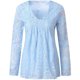 thumbnail image 4 of Blusa delgada de manga larga con cuello en V y empalme de encaje de Color sólido a la moda para mujer Pompotops gfhjh11902, 4 of 7