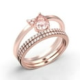thumbnail image 3 of Gorgeous Minimalist 2.15 Carat Pear Cut Classic Morganite And Diamond Moissanite Engagement Ring, Wedding Ring, Two Matching Band in 10k Solid Rose Gold, Gift For Her, Promise Ring, Anniversary Gift, 3 of 4