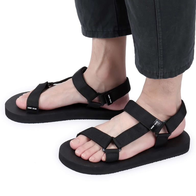 Men\'s Black Orthotic Comfortable Urban Outdoor Foam Athletic Hiking Sandal Shoes OutPro Men main image 4