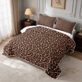 Manfei Copper Leopard Twin Quilt Set, Reddish Rosette Print Twin ...