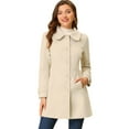 thumbnail image 1 of Abrigo de Invierno Allegra K con Botón Delantero y cuello Peter Pan Beige M, 1 of 6