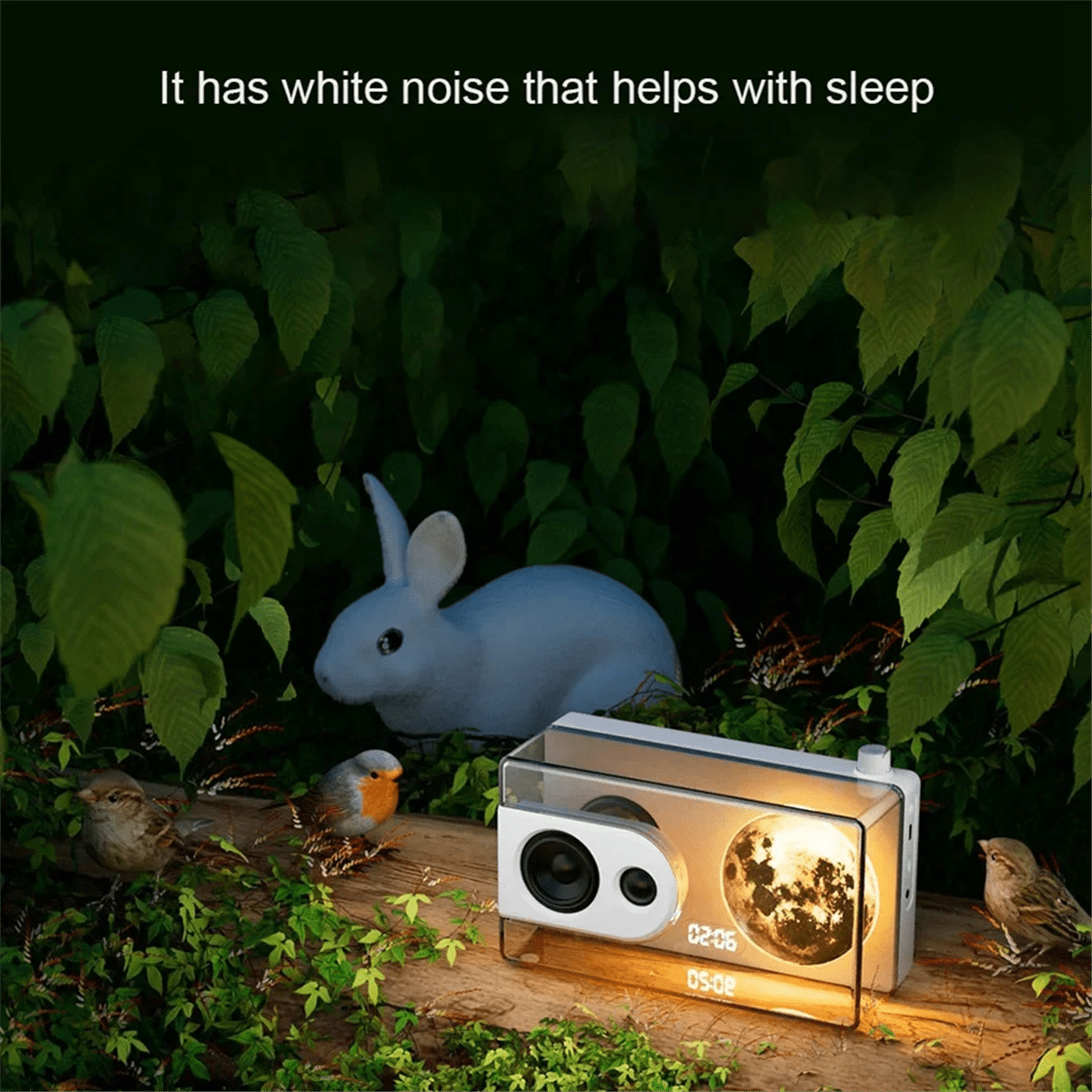 M6 Moonlight Music Box Bluetooth Speaker Support TF Card Play AUX Computer Connection Clock Transparent Sound Box A