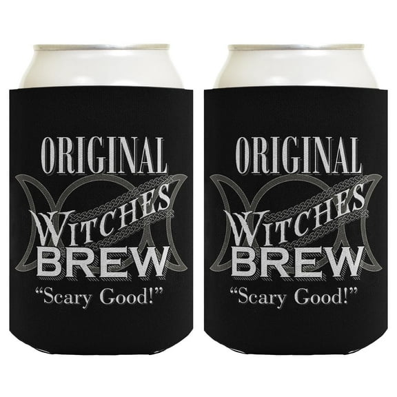 ThisWear Funny Witch Halloween Gifts Original Witches Brew 2-pack Can Coolie Drink Coolers Coolies Black