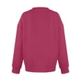 thumbnail image 4 of Stamzod Womens Sweatshirt Fall Fashion V-Neck Pullover Long Sleeve Top Casual Drop Shoulder Sweatshirts for Women Hot Pink D M, 4 of 6