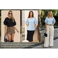 thumbnail image 6 of MOYIKO Women Casual Ruffle Half Sleeve Summer tops Crewneck Eyelet Shirts Flowy Dressy Tunic Blouses, 6 of 7