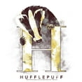 thumbnail image 2 of Men's Harry Potter Hufflepuff Badger Watercolor  Graphic Tee White Medium, 2 of 5
