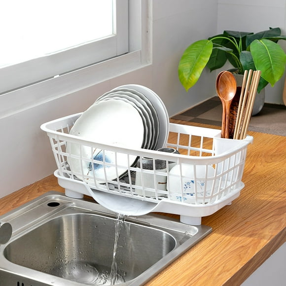 Dish Drying Rack Dish Drainer Kitchen Drying Rack Dish Strainer Dish Drying Rack Fast Drainage Detachable Base Drainboard Design Strong Plastic Dish Drainer For Dish Fork