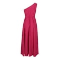 thumbnail image 5 of Antinious Women Summer Solid Sleeveless Off Shoulder Elastic Waist Soft Casual Comfortable Dress, 5 of 5