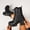 Black, variant on Women Sparkly Glitter Combat Boots, Lace Up Front Chunky Platform Heel Ankle Boots, Side Zipper Glitter Boots