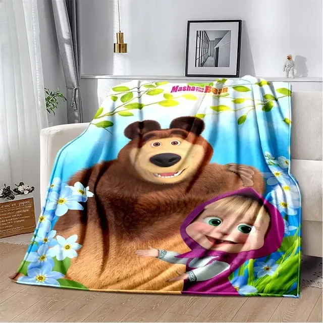 Masha and bear blanket hotsell