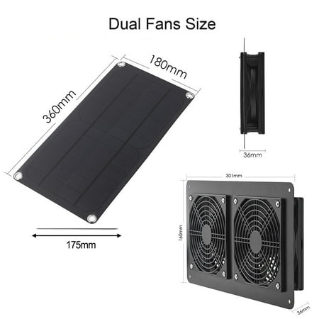 

12V Solar Exhaust Fan 6 Inch Ventilator Solar Panel Powered Fan Air Extractor