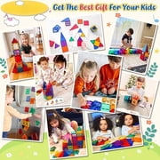 Magnetic Tiles 100 PCS , Educational Magnet BuildingToys, Magnet Puzzles Stacking Blocks for Boys Girls