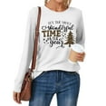 thumbnail image 3 of Fiaer Christmas T Shirts for Women Cute Graphic Merry Xmas Tshirts Plus Size Long Sleeve Loose Fit Casual Crew Neck Trendy Comfort Tops White XL, 3 of 5