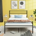 thumbnail image 3 of Costway Full Size Metal Bed Frame Platform Mattress Foundation W/Headboard Black, 3 of 9