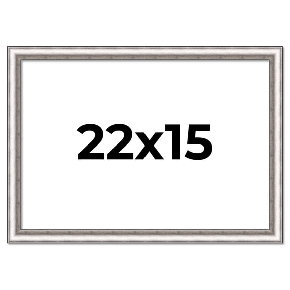 22x15 Frame Silver Real Wood Picture Frame Width 1.25 Inches | Interior Frame Depth 0.5 Inches |